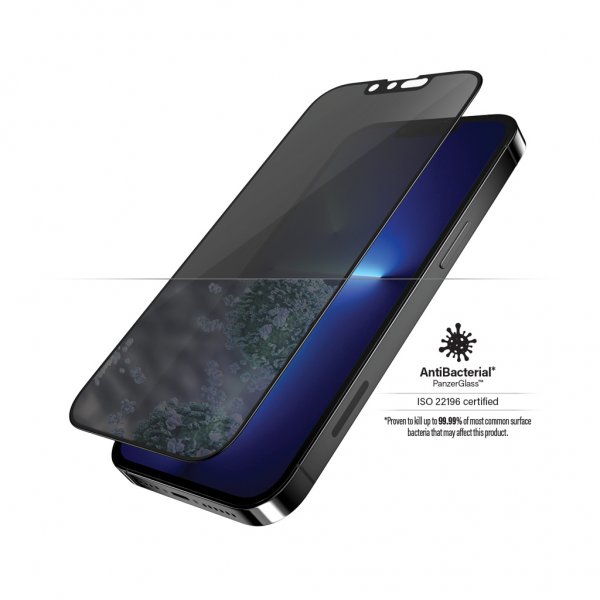 PanzerGlass iPhone 13 Pro Max näytönsuoja reunasta reunaan, koteloystävällinen, yksityisyyssuoja