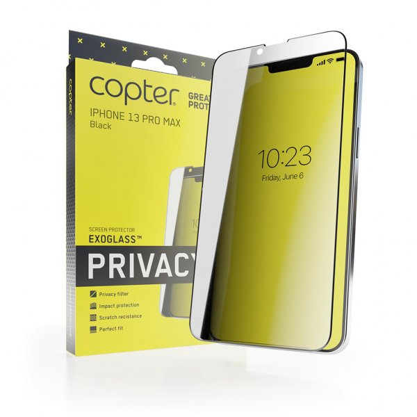 Copter iPhone 13 Pro Max näytönsuoja Exoglass Curved Privacy