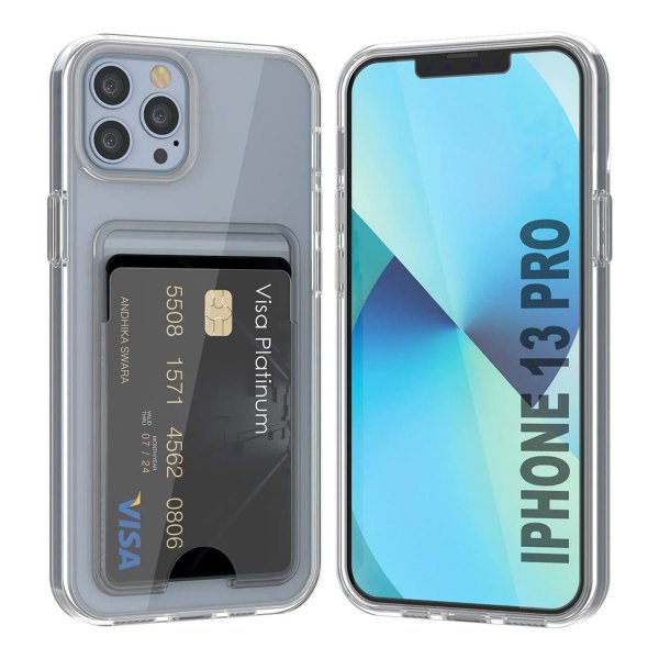 Rvelon iPhone 13 Pro Läpinäkyvä kuori korttipidikkeellä