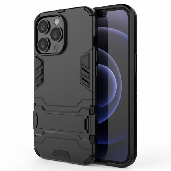 iPhone 13 Pro Kuori Armor-jalustatoiminnolla Musta