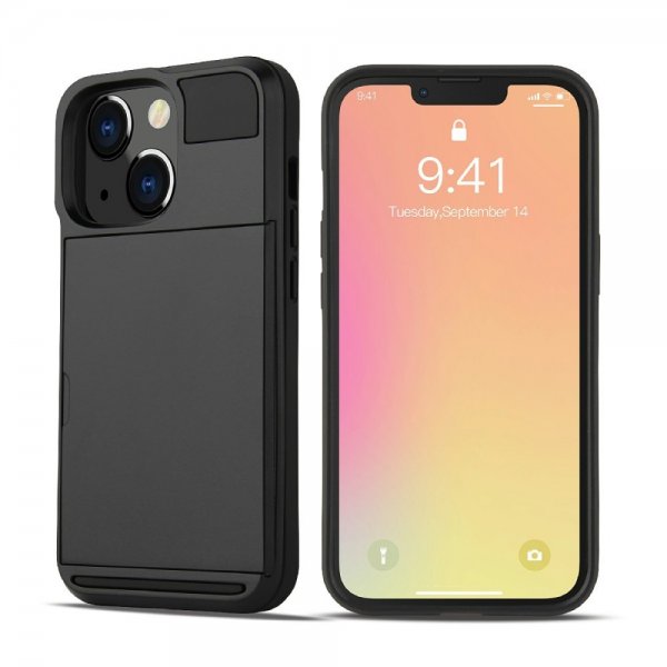 iPhone 13 Pro Kuori Card Slide Musta