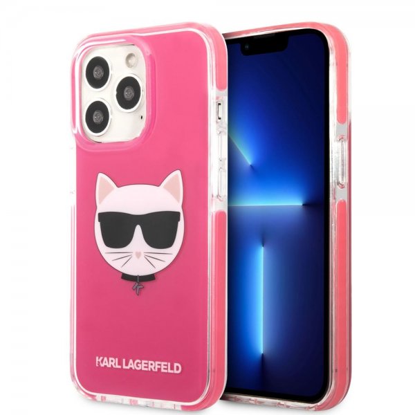 Karl Lagerfeld iPhone 13 Pro -kuori Choupette Fuchsia