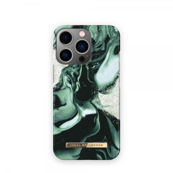 Ideal of Sweden iPhone 13 Pro Fashion Case Golden Olive Marble