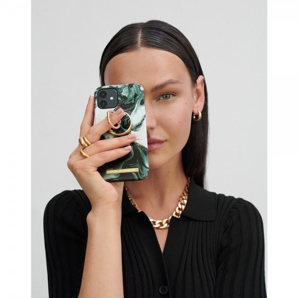 Ideal of Sweden iPhone 13 Pro Fashion Case Golden Olive Marble
