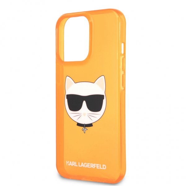 Karl Lagerfeld iPhone 13 Pro -kuori, neonoranssi