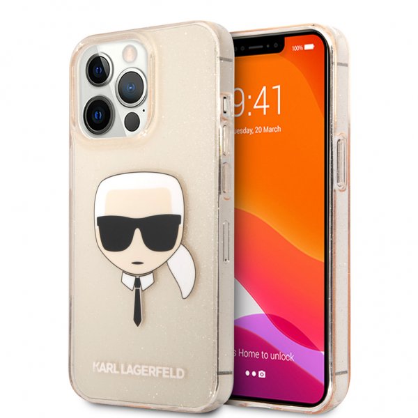 Karl Lagerfeld iPhone 13 Pro Suojakuori Full Glitter Kulta