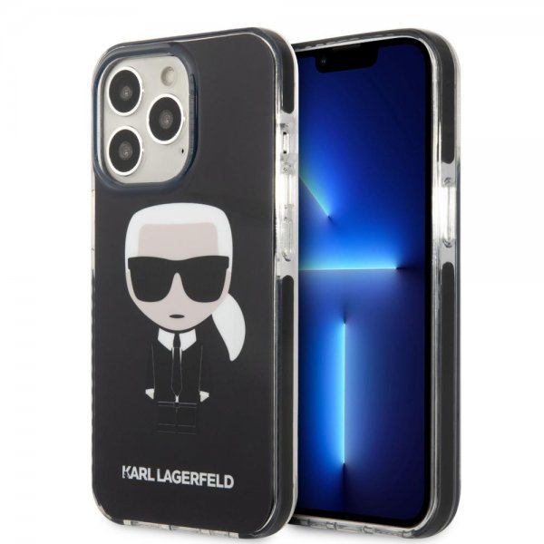 Karl Lagerfeld iPhone 13 Pro kuori Iconic Full Body Musta