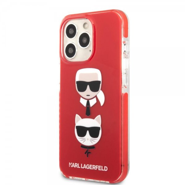 Karl Lagerfeld iPhone 13 Pro -kuori Karl & Choupette, punainen