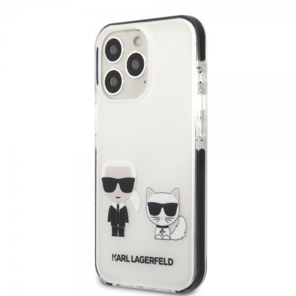 Karl Lagerfeld iPhone 13 Pro Suojakuori Karl & Choupette Valkoinen