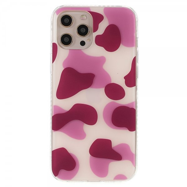 iPhone 13 Pro Kuori Lehmäkuvio Vaaleanpunainen