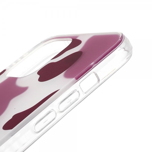 iPhone 13 Pro Kuori Lehmäkuvio Vaaleanpunainen