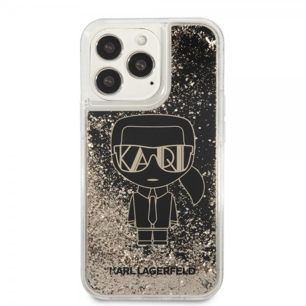 Karl Lagerfeld iPhone 13 Pro Suojakuori Liquid Glitter Gatsby Musta
