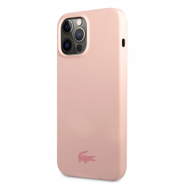 Lacoste iPhone 13 Pro -kuori, Liquid Silicone Glossy Logo, vaaleanpunainen