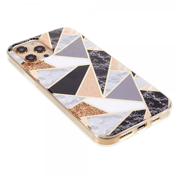 iPhone 13 Pro Kuori Marmorikuvio Mustavalkoinen