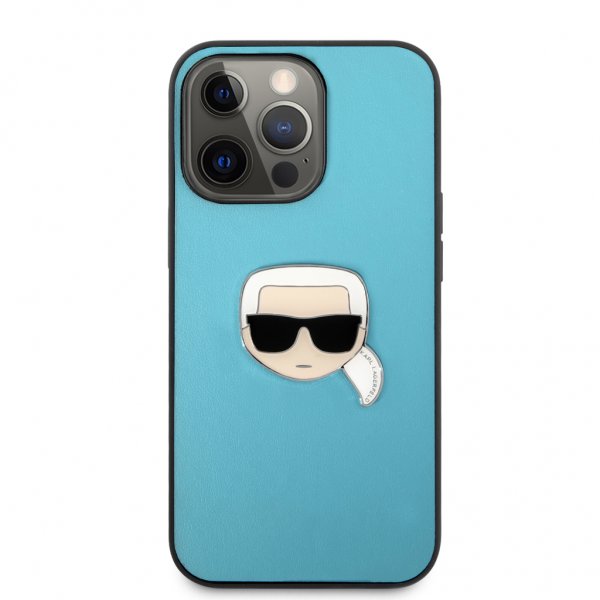 Karl Lagerfeld iPhone 13 Pro -suojakuori, metallilogo, sininen