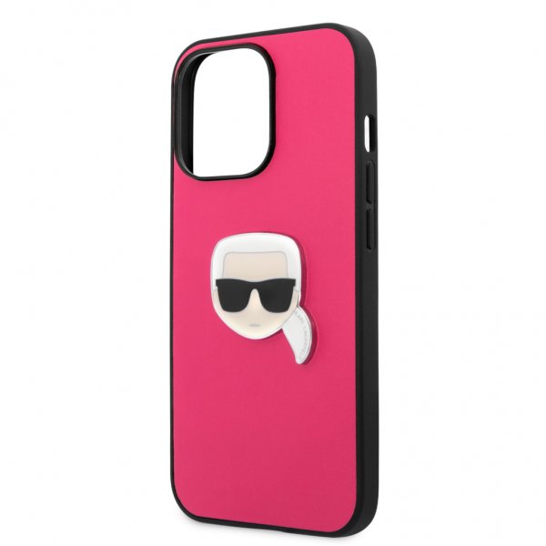 Karl Lagerfeld iPhone 13 Pro -kuori Metal Logo, pinkki