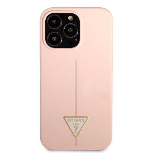 Guess iPhone 13 Pro Suojakuori Metal Triangle Pinkki