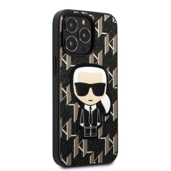 Karl Lagerfeld iPhone 13 Pro Suojakuori Monogram Iconic Patch Musta