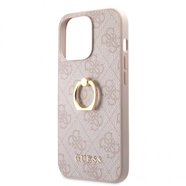 Guess iPhone 13 Pro Suojakuori Ring Stand Pinkki