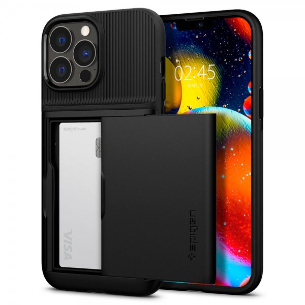 Spigen iPhone 13 Pro -suojakuori, Slim Armor CS, musta