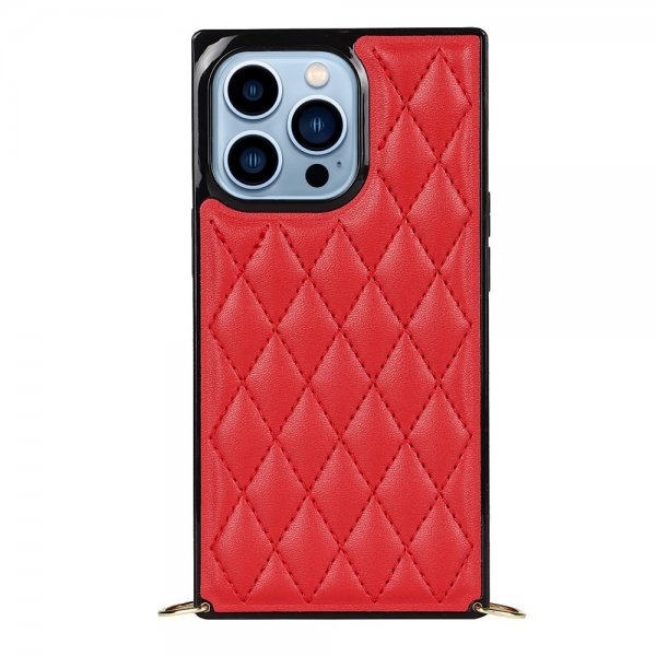 iPhone 13 Pro Square -suojakuori hihnalla, punainen