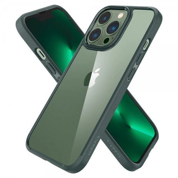 Spigen iPhone 13 Pro -suojakuori Ultra Hybrid Midnight Green