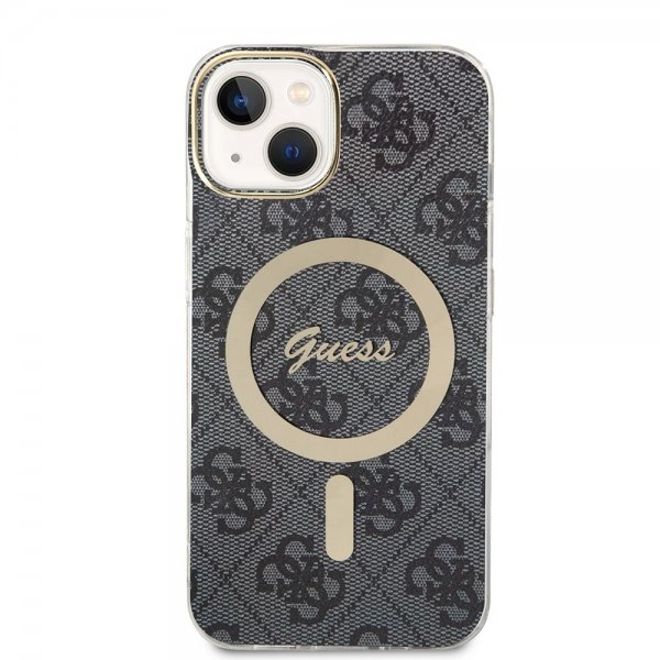 Guess iPhone 13 Kuori 4G Pattern MagSafe Musta