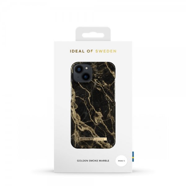 Ideal of Sweden iPhone 13 Kuori Fashion Case Golden Smoke Marble