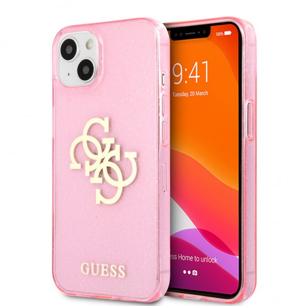 Guess iPhone 13 Kuori Full Glitter Roosa