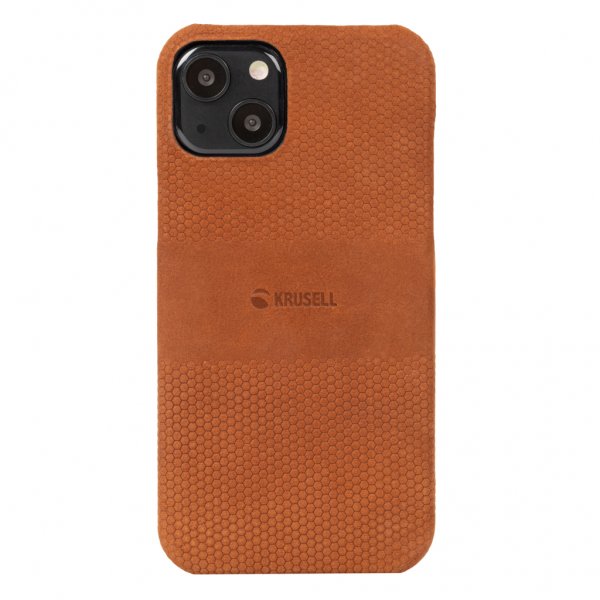 Krusell iPhone 13 Kuori Nahkakansi Konjakki