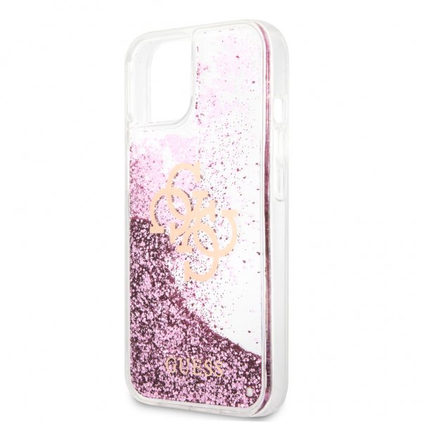 Guess iPhone 13 Kuori Liquid Glitter Pinkki