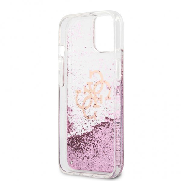 Guess iPhone 13 Kuori Liquid Glitter Pinkki