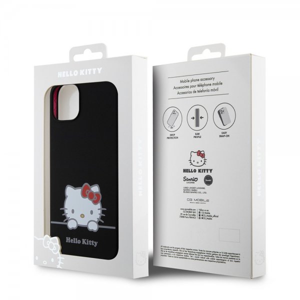Hello Kitty iPhone 13 Liquid Silicone -suojakuori, musta