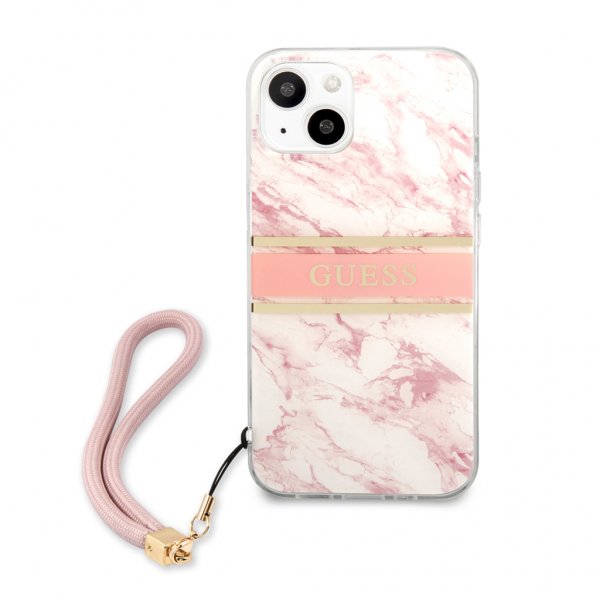 Guess iPhone 13 Kuoret Marble Design Stripe Roosa