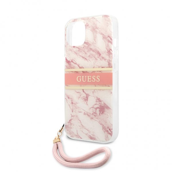 Guess iPhone 13 Kuoret Marble Design Stripe Roosa
