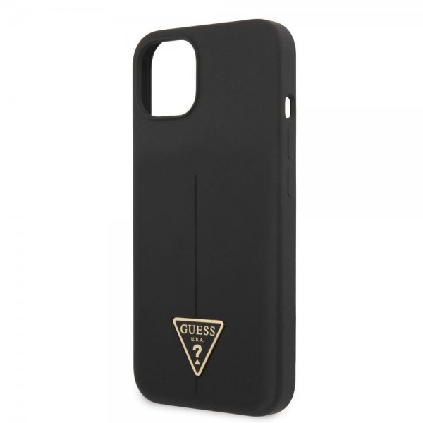 Guess iPhone 13 Kuori Metal Triangle Musta