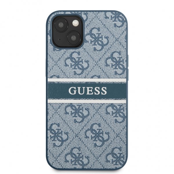 Guess iPhone 13 -kuori, Printed Stripe, sininen
