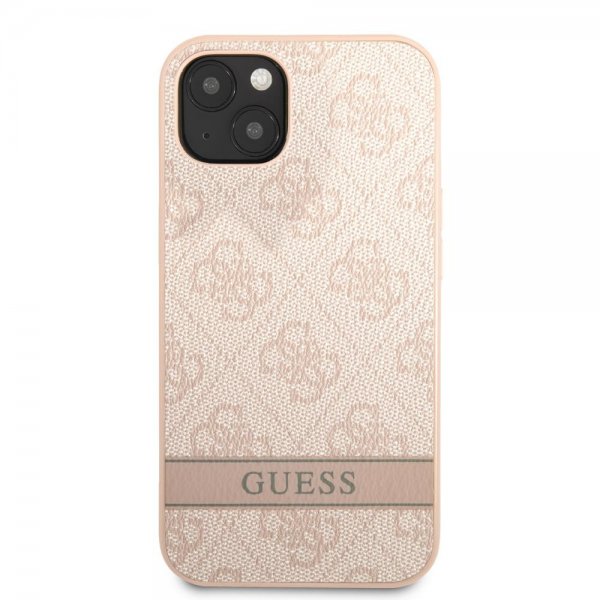 Guess iPhone 13 Kuori Printed Stripe Bottom Pinkki