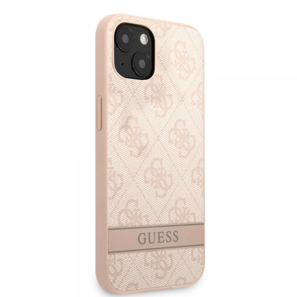 Guess iPhone 13 Kuori Printed Stripe Bottom Pinkki