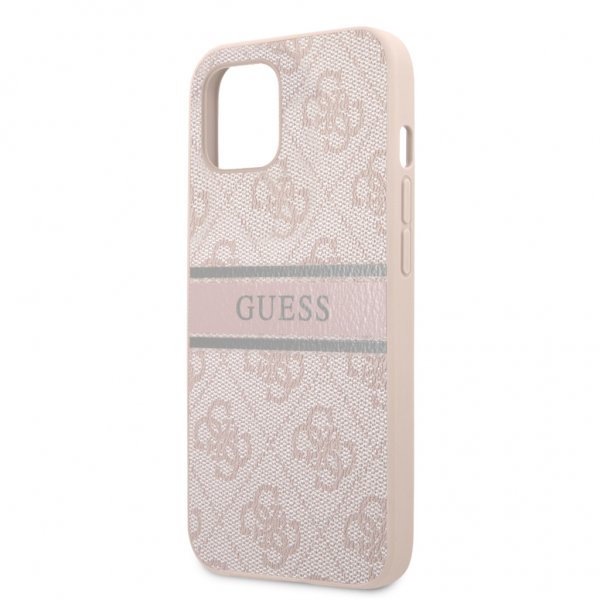 Guess iPhone 13 -kuori, Printed Stripe, pinkki