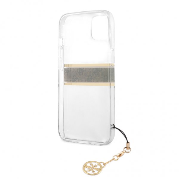 Guess iPhone 13 Kuori Stripe Charm Ruskea
