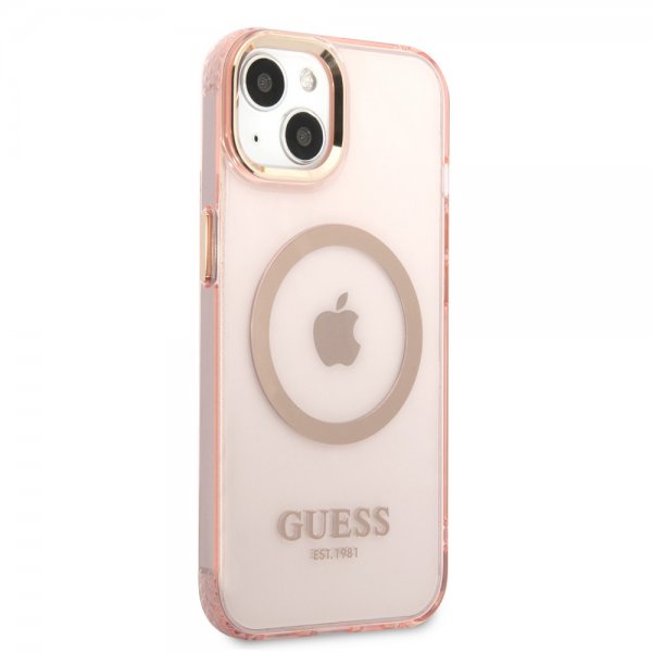 Guess iPhone 13 Kuori Translucent MagSafe Ruusu