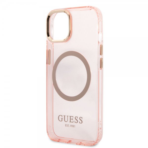 Guess iPhone 13 Kuori Translucent MagSafe Ruusu
