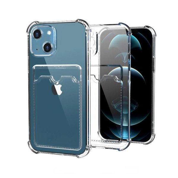 iPhone 13 Kuori Korttipidike Iskunkestävä Läpinäkyvä