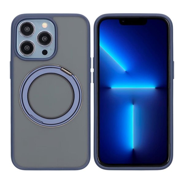 iPhone 13 Pro Max/iPhone 12 Pro Max Kuori Pyörivä MagSafe-jalusta Sininen