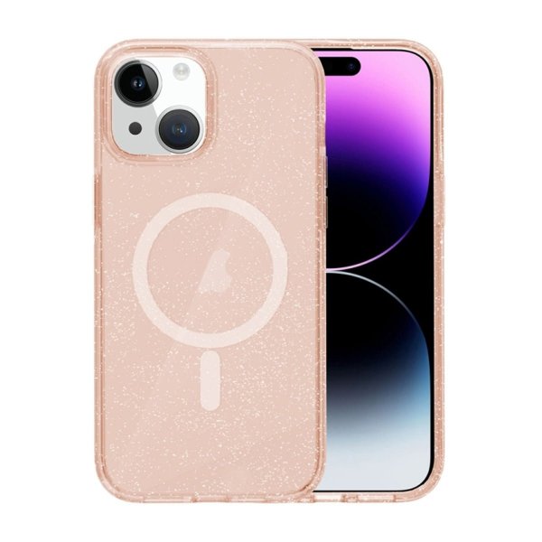 iPhone 13/iPhone 14 Kuori Glitter MagSafe Kulta