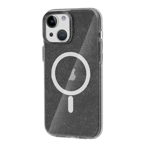 iPhone 13/iPhone 14 Kuori Glitter MagSafe Musta