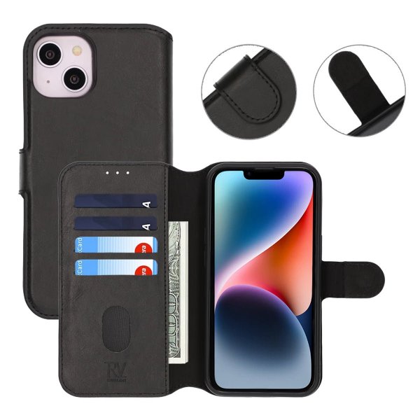 Rvelon iPhone 13/iPhone 14 Kotelo Magneettisesti Irrotettava Kuori Musta