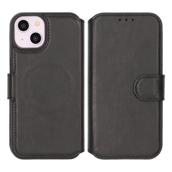 Rvelon iPhone 13/iPhone 14 Kotelo 4 korttipaikkaa MagSafe Musta