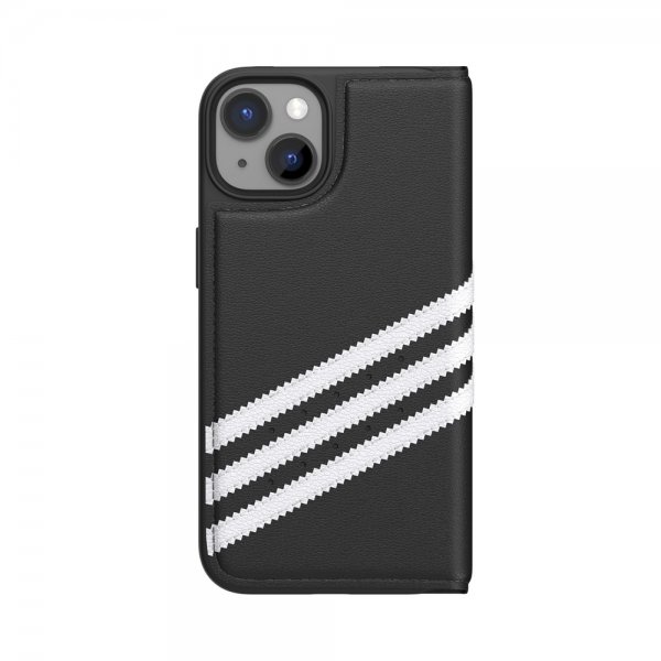 Adidas iPhone 14 -suojakotelo 3 Stripes Booklet Case, musta/valkoinen